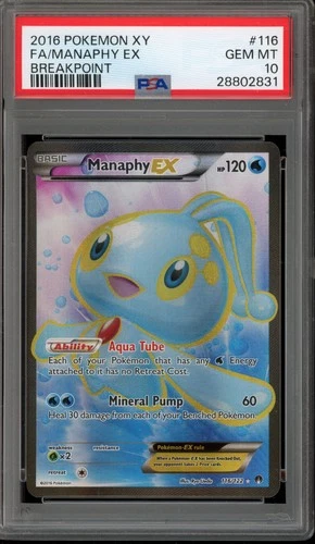 Pokemon Manaphy EX XY Breakpoint Full Art #116 PSA 10 Gem Mint