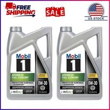 2 Pack, Mobil 1 Advanced Fuel Economy Full Synthetic Motor Oil 0W-30, 5 Quart