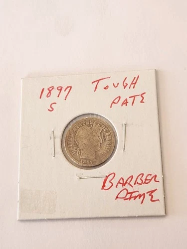 1897 S BARBER DIME GETTING HARD TO FIND KEY