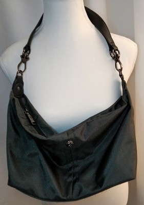 J P K Paris Shoulder Bag / Dark Green / Flowers On The Lining