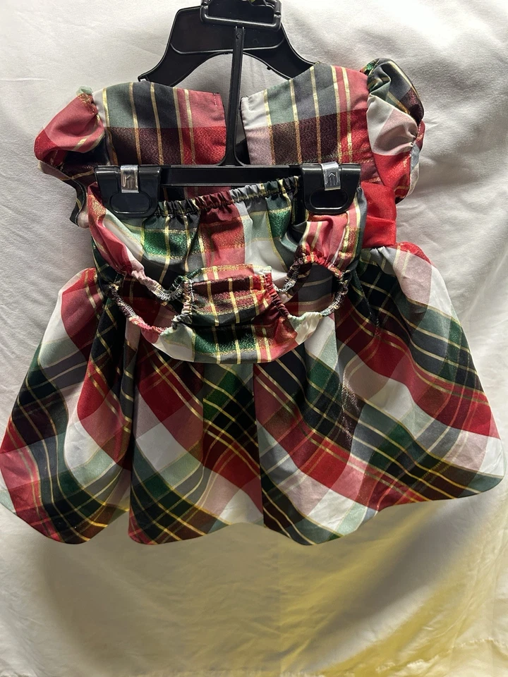 bonnie baby 12 months Dress  Christmas Plaid  - Image 4 of 4