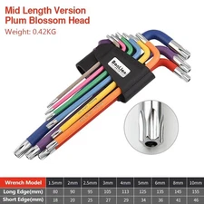Allen Key Sets 9 Pcs Hexagon Spanner Colorful Universal Hex Wrench Screwdrivers