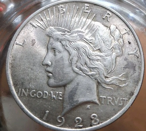 1923 Peace $1Vam 1BU COLLAR CLASH REV K4-K6 I-2-R-5 Perfect Match Compare CPICS