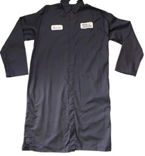 FR Flame Resistant Protective Navy Blue Cotton Blend Lab Coat Men  s USA Made L