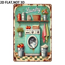 2D Metal Sign Vintage Laundry Room for House Home Wall Decor Housewarming Gifts