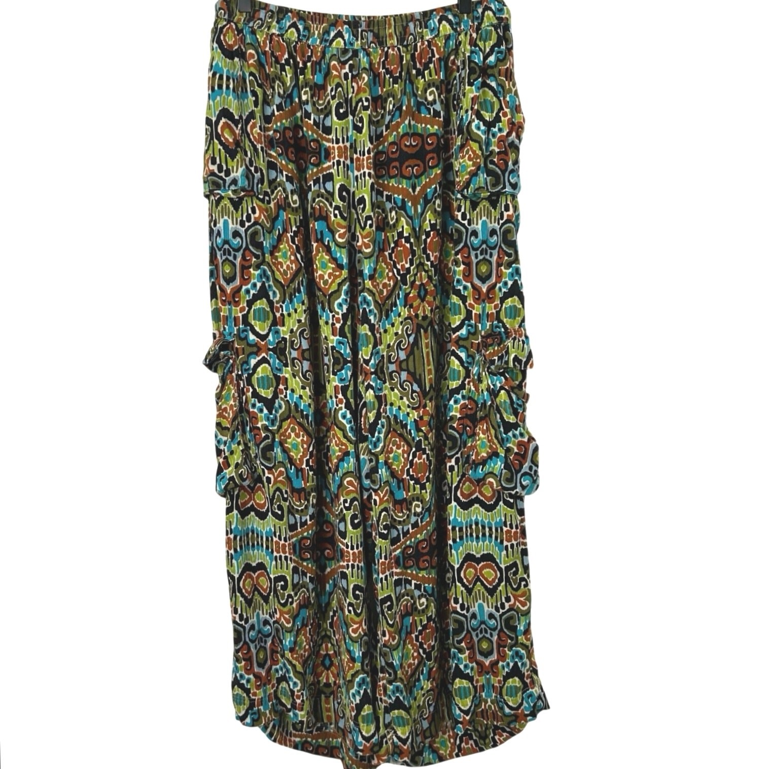 High Rise Size 3x Cargo Casual Tribal Boho Flowy