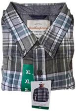 Weatherproof Vintage Men's Flannel Button Down Collar Green Shirt XL NWT Unlined
