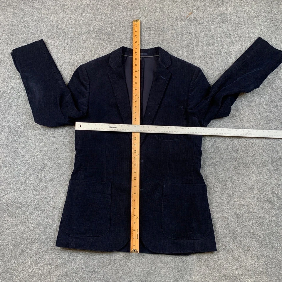 J Crew Blazer Mens 40R Navy Cotton Corduroy Ludlow Slim Fit 2-Button Notch - Image 3 of 4