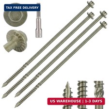 Hex Head Heavy Duty Wood Screws 14 x 8, Structural Lag Screws for Log, Timber,