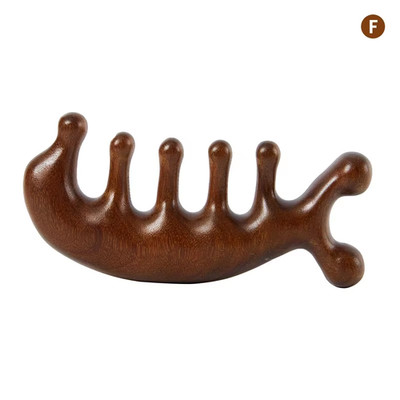 1Pc Wood Texture Massage Comb Wood Therapy Head Face Scalp Massager Natural Faci