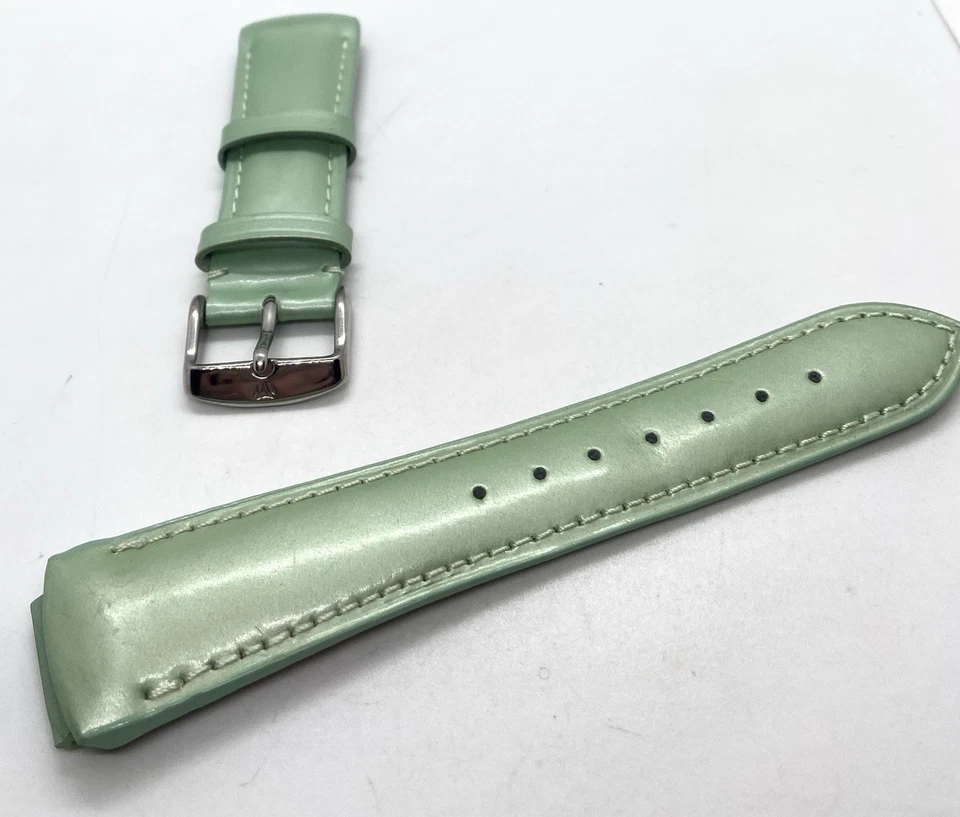 Новый ремешок для часов TECHNOMARINE натуральная кожа 17 мм ушки как новый зеленый с подкладкой - Изображение 4 из 4