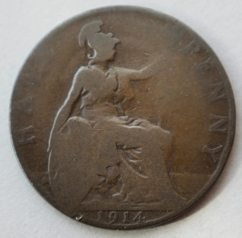 1914 George V Half Penny — photo from the most recent tracked eBay sale