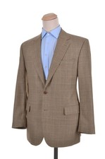 BROOKS BROTHERS Madison Beige Plaid Check Wool Blazer Sport Coat Jacket - 41 R