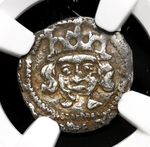 IRELAND. Edward IV, 1471-1483. Silver Penny. Dublin, Rare Burns Type 2, NGC VF30