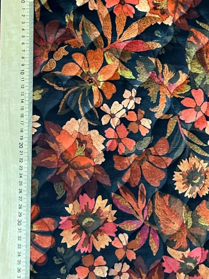 Steppstoff Velvet Kinderstoff Digital Blümchen - Bild 2 von 3