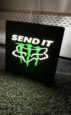 Monster Fox LED Light – Send It MX USB Sign for Garage or Man Cave.