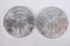 NobleSpirit (LG) SUPERB GEM BU Pair 2x 2001 American SILVER 1oz EAGLES