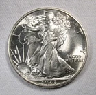 1943 ERROR Silver Walking Liberty Half Dollar CH UNC Coin AS661