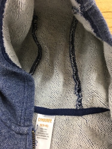 Gymboree Girls Kids Hoodie Jacket Size 5-6 Blue Zip Up Hooded Soft Coat - Picture 7 of 10