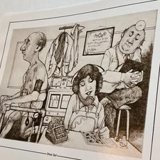 Charles Bragg Vtg Print Stress Test Nurse Busy Office Dr Medicine Sardonic Humor