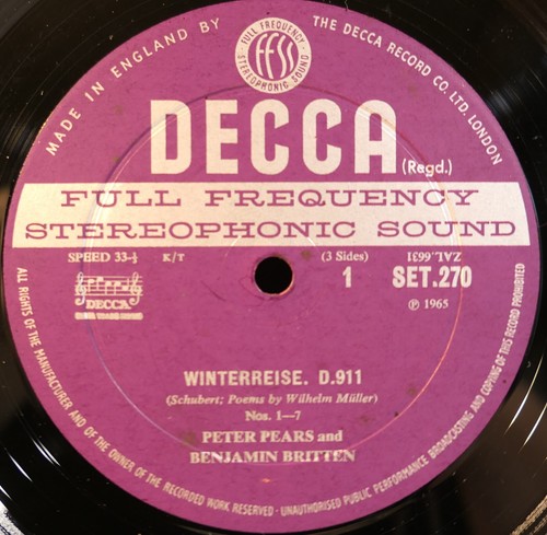 SET 270-1 WBG Schubert Winterreise Pears Britten 2LP NEAR MINT Decca 1st WBG - Picture 3 of 4