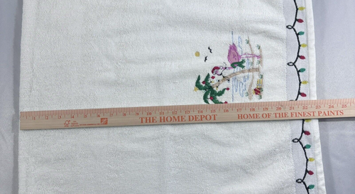 Saturday Knight Limited Flamingo Christmas Holiday Bath Hand Towel Embroidered - Picture 8 of 19
