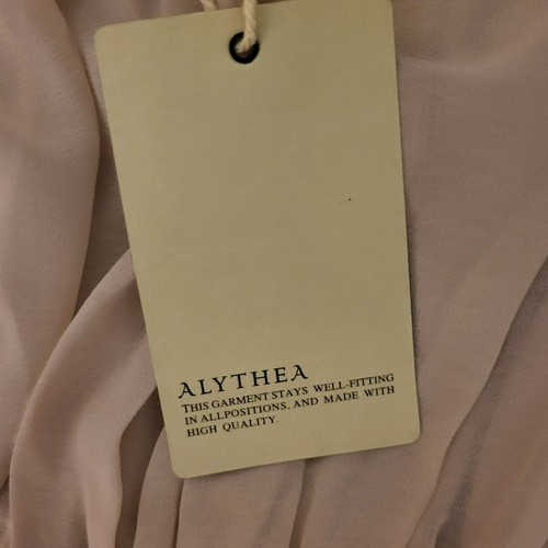 Vestido de un hombro Alythea Jada con correa de roseta arena crema pequeño - Imagen 15 de 18