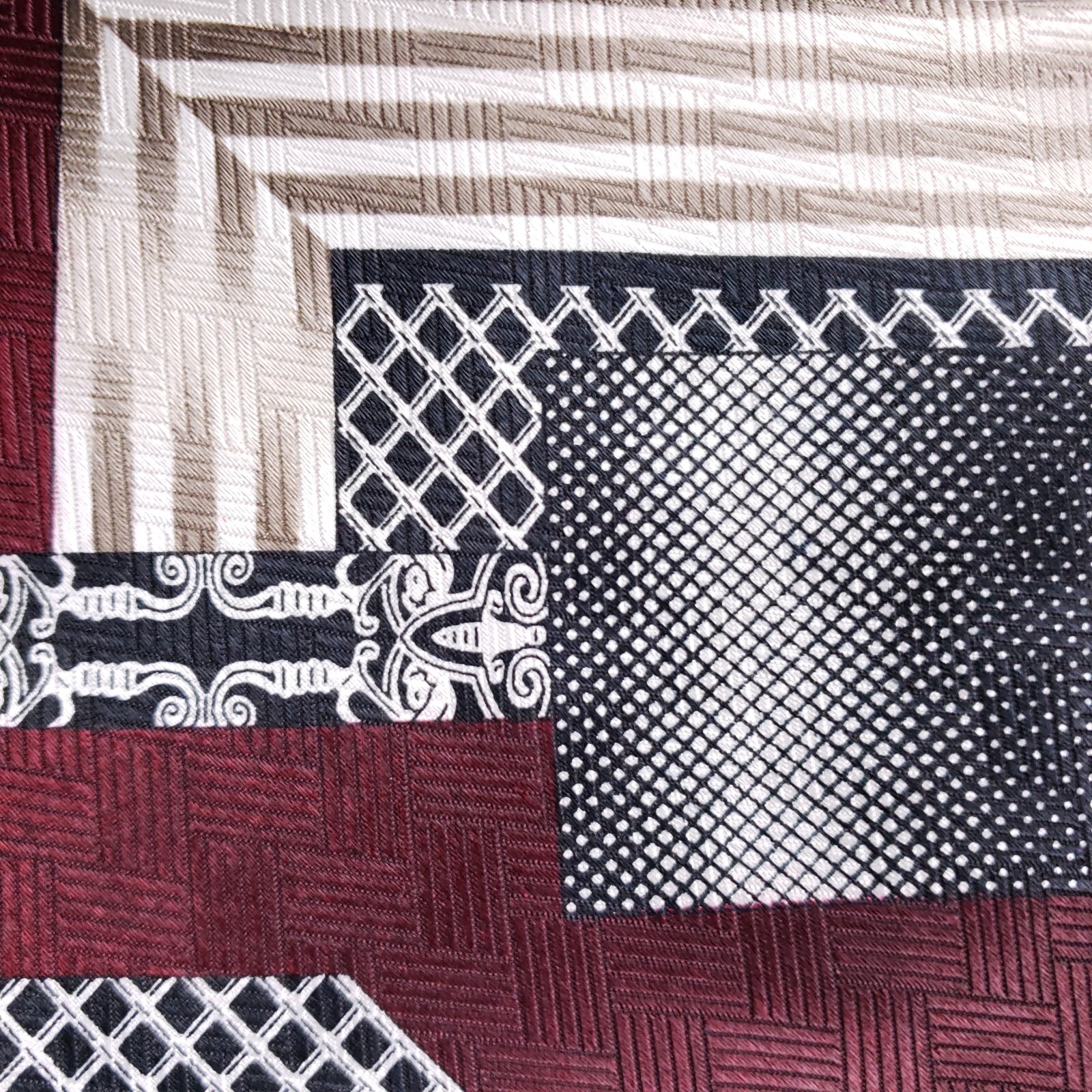 Gianno Geometric Patchwork Tie Multicolor Silk Lo… - image 4