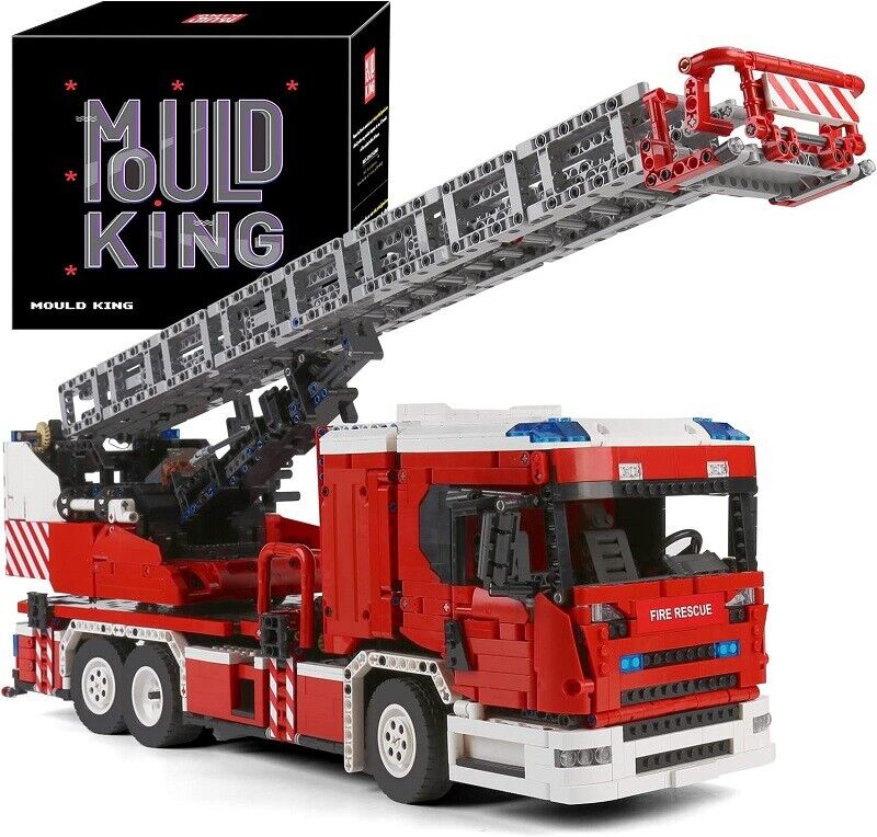 Mould King 17022 Technic Fire Engine Truck Telescopic Ladder Building Block Toy