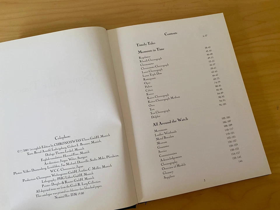 Chronoswiss - Libro Catalogo Signs Of The Time - 2001 - Inglese - Image 2 of 4