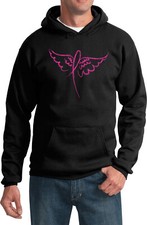 Breast Cancer Awareness Hoodie Wings Ribbon