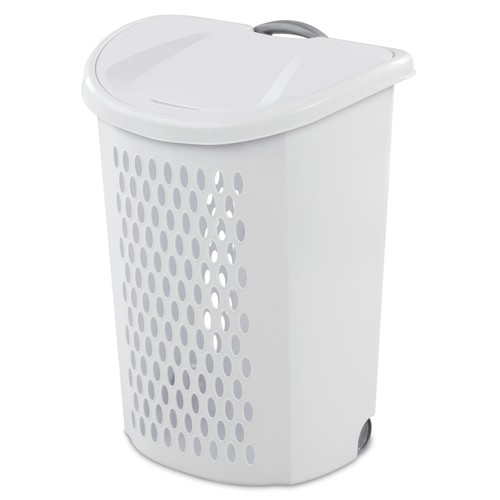 Wheeled Laundry Hamper Plastic Storage Basket Container w/Lids &Handle BPA-Free - Picture 2 of 11