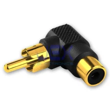 Right Angle Audio/Video RCA/Phono Male to Female Adapter Connector 90 Degree GP
