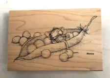 House Mouse Pea Pod Nap rubber stamp NEW
