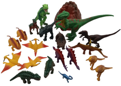 Mixed Lot of 20 Plastic Dinosaur Medium Large 3''-7'' Figures Mixed Brands