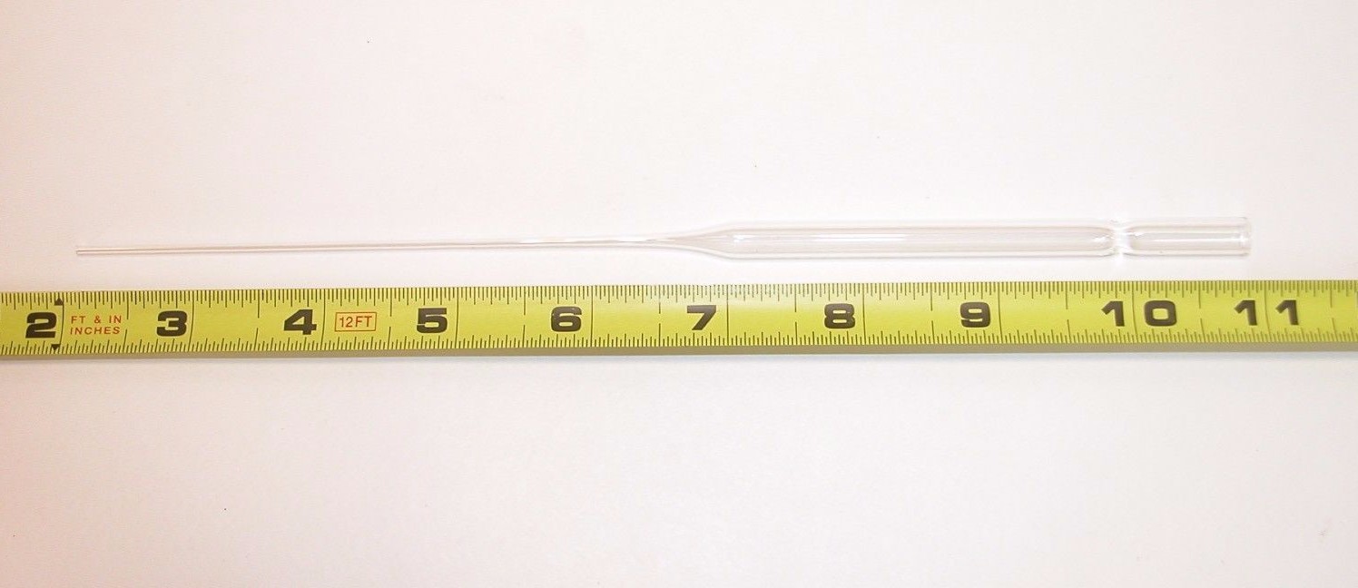 Lot of 5 Fisherbrand Disposable Pasteur Pipets 1367820C, 9 inch