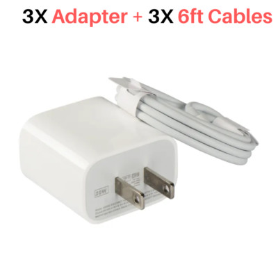 For iPhone 12/13/14 Pro Fast Charger 20W PD Cable 3/6FT Power Adapter Type-C LOT