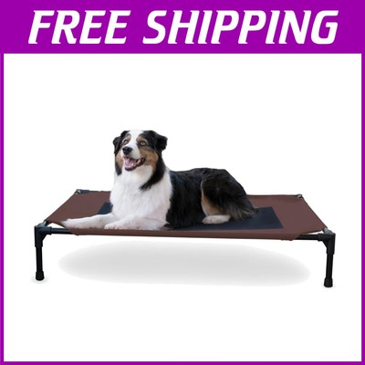 Heavy-Duty Elevated Dog Cot with Slip-Resistant Feet - 42''x30'' for Large Breeds