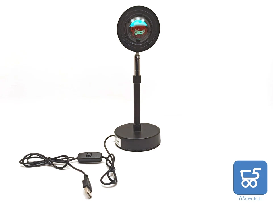 Lampada proiettore tramonto USB atmosfera LED luce notturna lampada da scrivania - Immagine 2 di 2