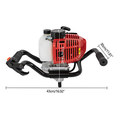 2-Takt Motor 52cc Erdbohrer Erd- Pfahlbohrer Benzinbetrieben Erdbohrgerät 2hp DE