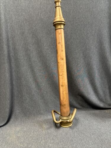 Vintage Brass & Copper 30" FIRE HOSE NOZZLE - Boston Woven Hose & Rubber Co. S5 - Picture 13 of 13