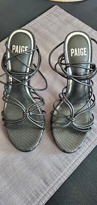 PAIGE Women's Viola Ankle Tie Strappy Leather High Heel Sandals SIZE 6