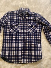 VTG USA MADE SEARS SHERPA LINED FLANNEL SHIRT JACKET MENS M