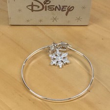 Disney Frozen Fine Silver Plated Bangle Bracelet Snowflakes