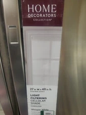 27" X 48" NEW Home Decorators Light Filtering Polyester Cell Shade Whisper White