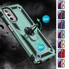 For Motorola Moto G Play/Power/Pure 5G 2021 Hybrid Armor Ring Holder Phone Case