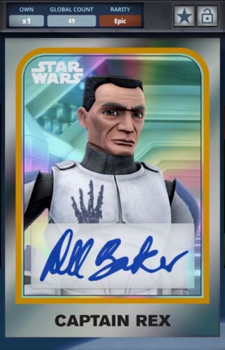Topps Star Wars Card Trader 49CC Chrome Signature Series - Captain Rex Dee Baker - Foto 1 di 3