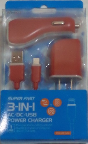 Reiko 3-In-1 Charger / Data Cable Micro USB For iPhone 5 – 8 Color Red