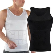 Men Slimming Body Shaper Posture Corrector Vest Abdomen Compression Shirts Top
