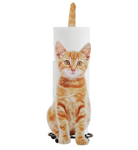 HD Cute Tabby Cat Toilet Paper Holder Rack Bathroom Decor Cat Lover Gift Novelty - 第 9/14 張圖片